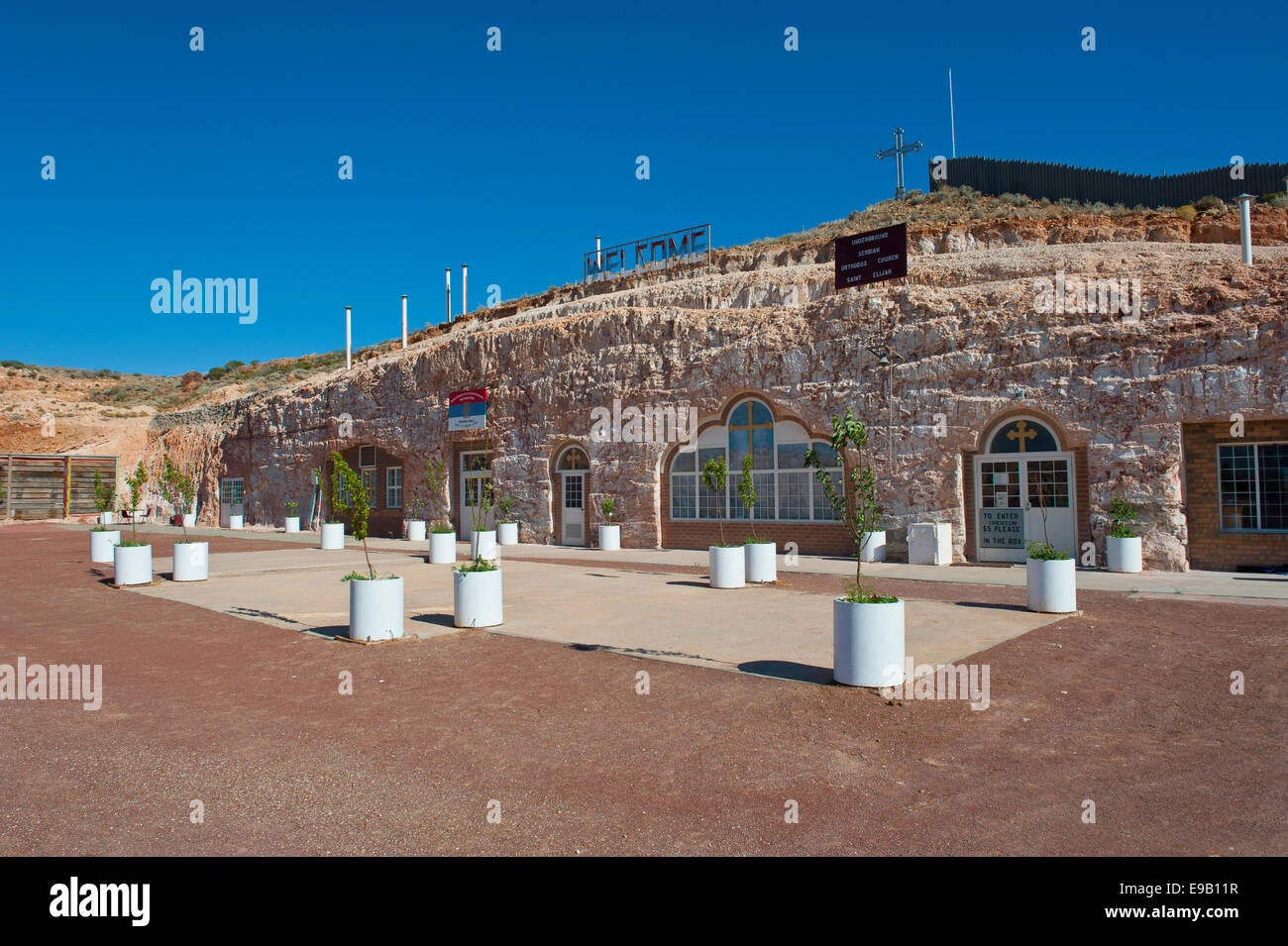 L'église souterraine, Coober Pedy, Australie du Sud Banque D'Images