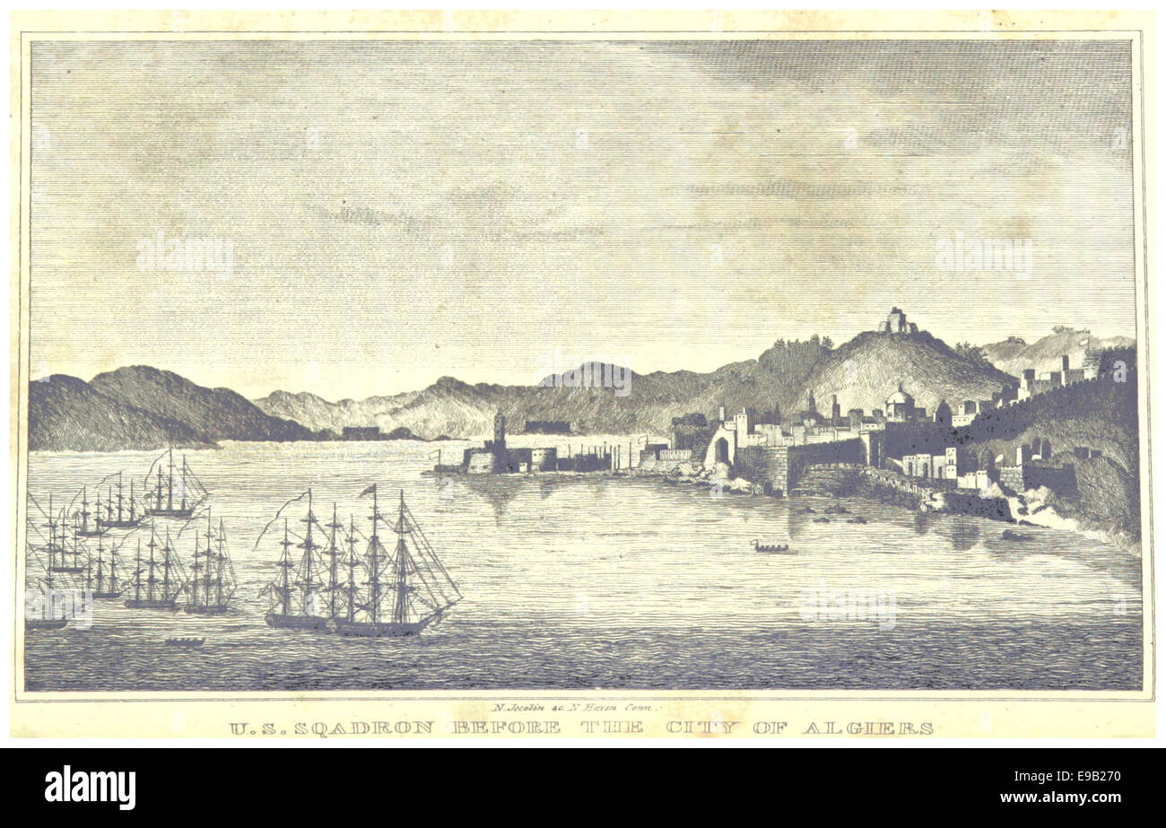 KIMBALL1816 U.S. Escadron avant la ville d'Alger Banque D'Images