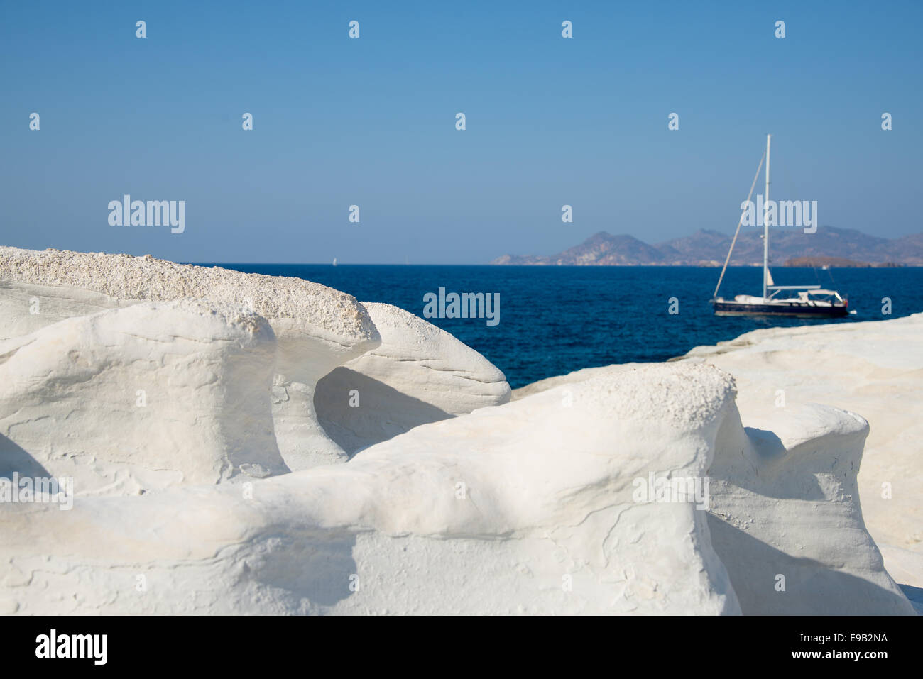 Sculptures en grès de plage de sarakiniko à Milos Grèce Banque D'Images