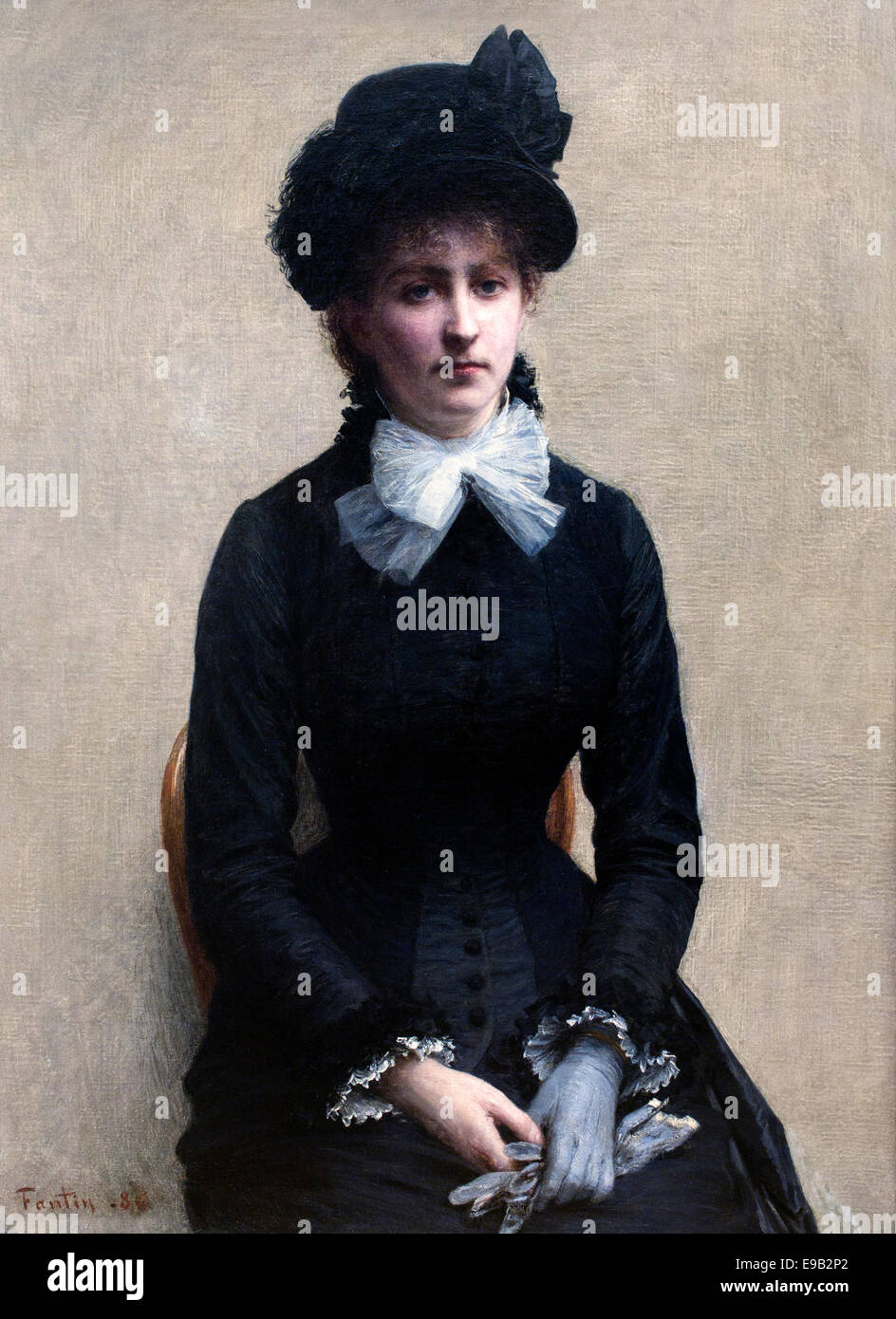 Portrait Louise Riesner 1886 Henri Fantin Latour 1836-1904 Français France Banque D'Images