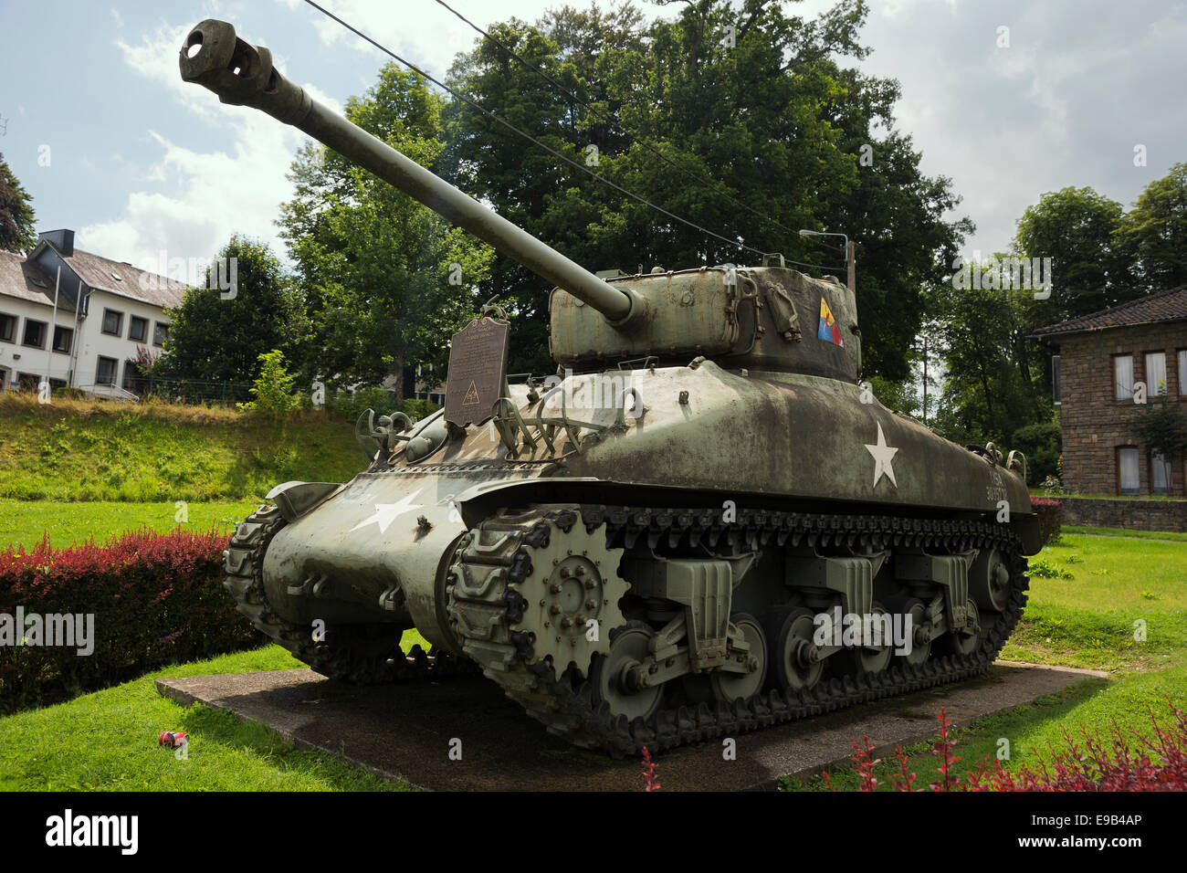 Vue gauche du Sherman de la 7e Division blindée Banque D'Images