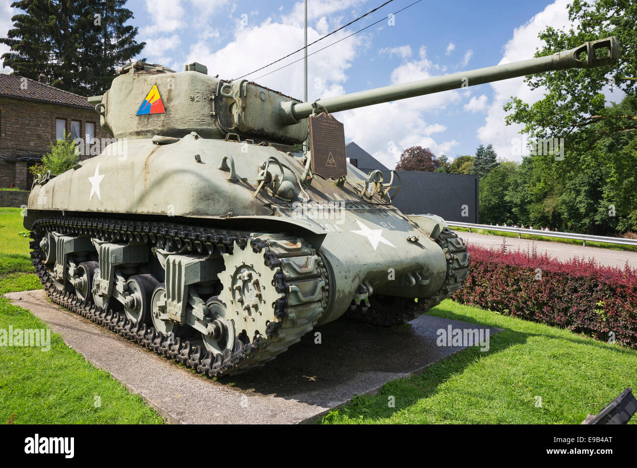 Vue de droite le char Sherman de la 7e Division blindée Banque D'Images