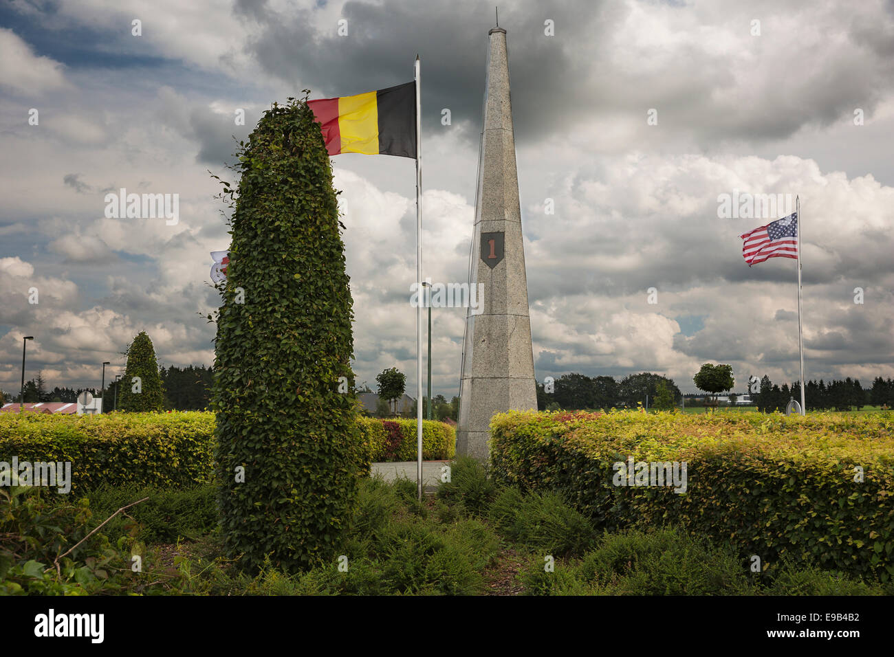 Monument à la 1ère Division d'infanterie dans la région de Saint-Vith Banque D'Images