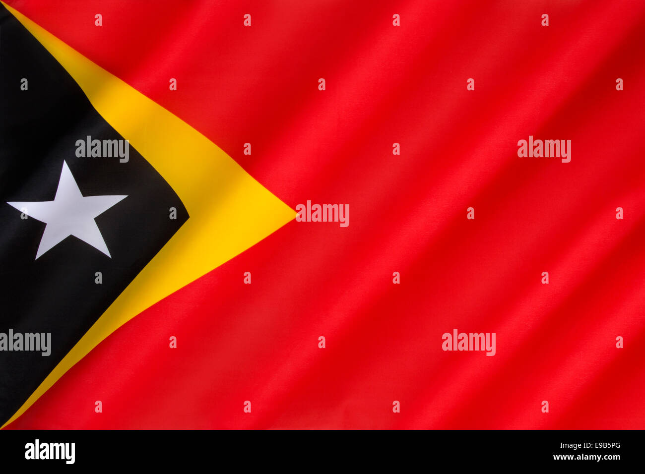 Drapeau de la République démocratique du Timor-Leste - Timor Oriental Banque D'Images