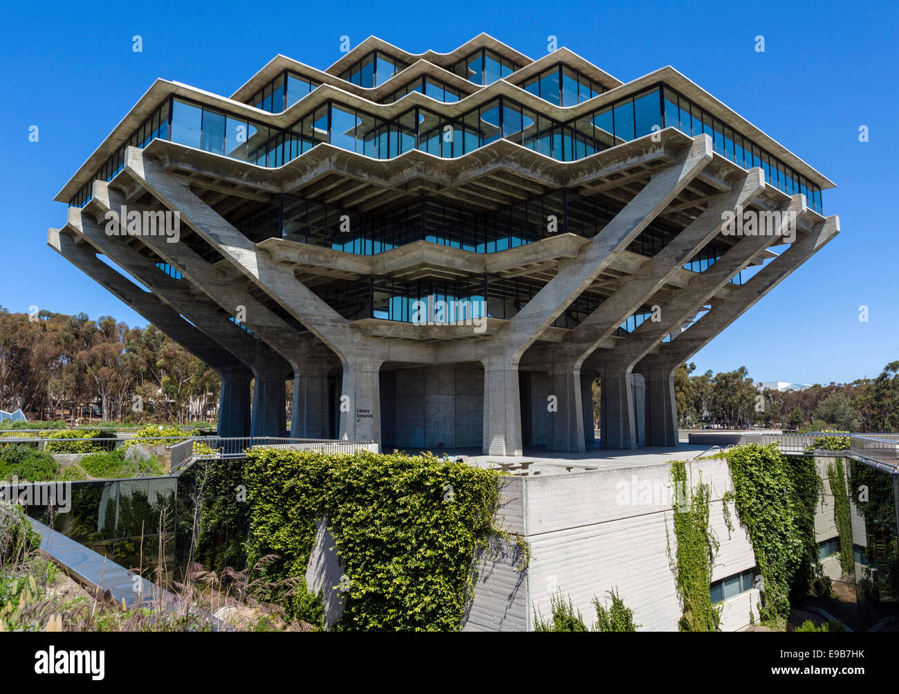 La William Pereira conçu Geisel Library de l'Université de Californie à San Diego, La Jolla, Californie, USA Banque D'Images