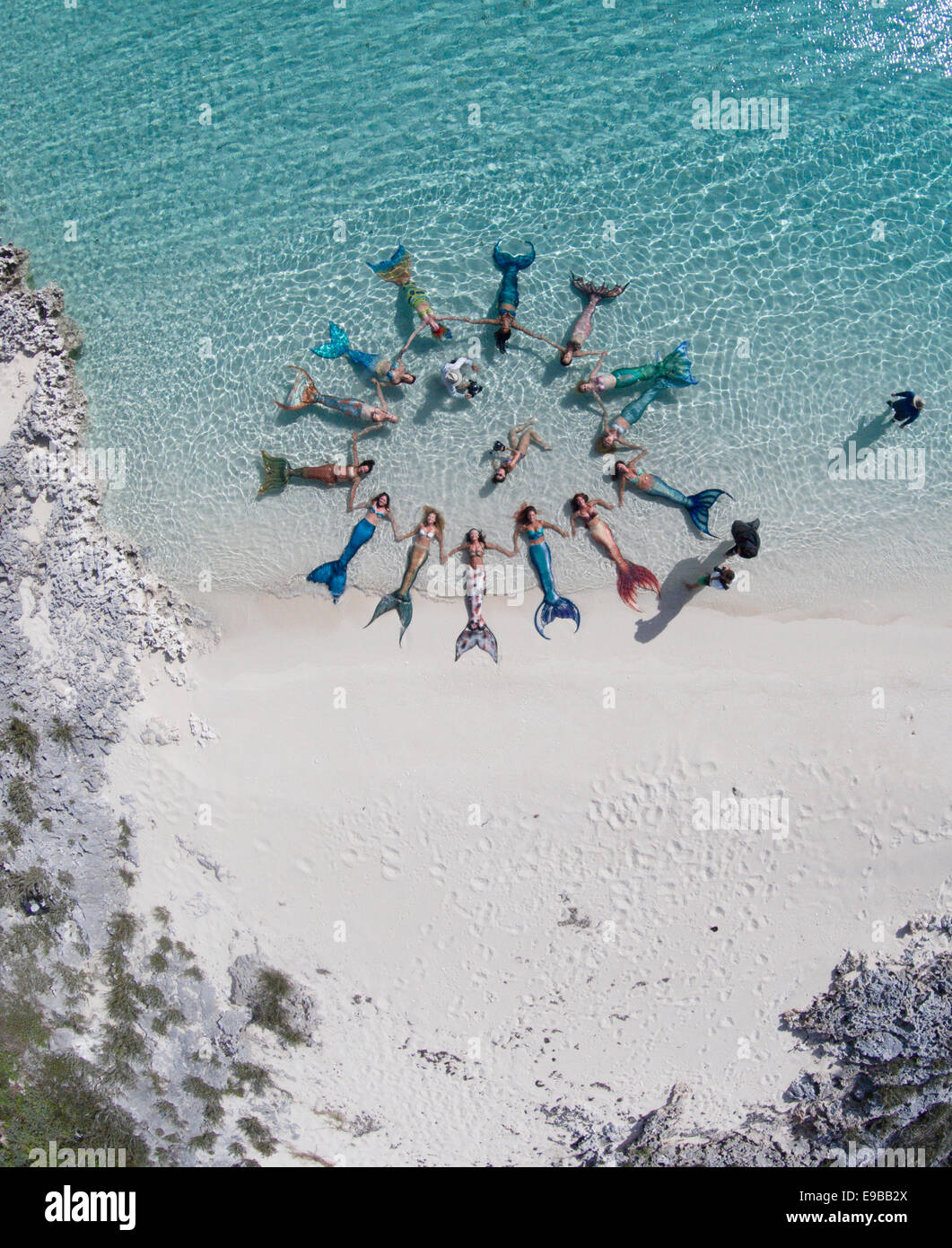 Les sirènes qui pose pour drone dans le Bahamas Banque D'Images