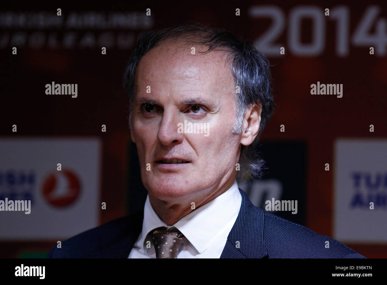 Munich, Allemagne. 23 Oct, 2014. Dusko Ivanovic (Headcoach Panathinaikos Athènes), au cours de conférence de presse. FC Bayern Munich vs Panathinaikos Athènes. Dpa : Crédit photo alliance/Alamy Live News Banque D'Images