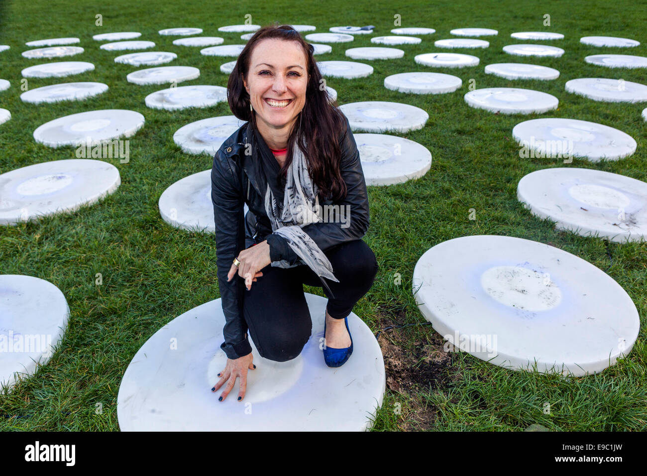 Jen Lewin est connu comme un nouveau media interactive artiste américain, parc Kampa Prague République Tchèque Banque D'Images