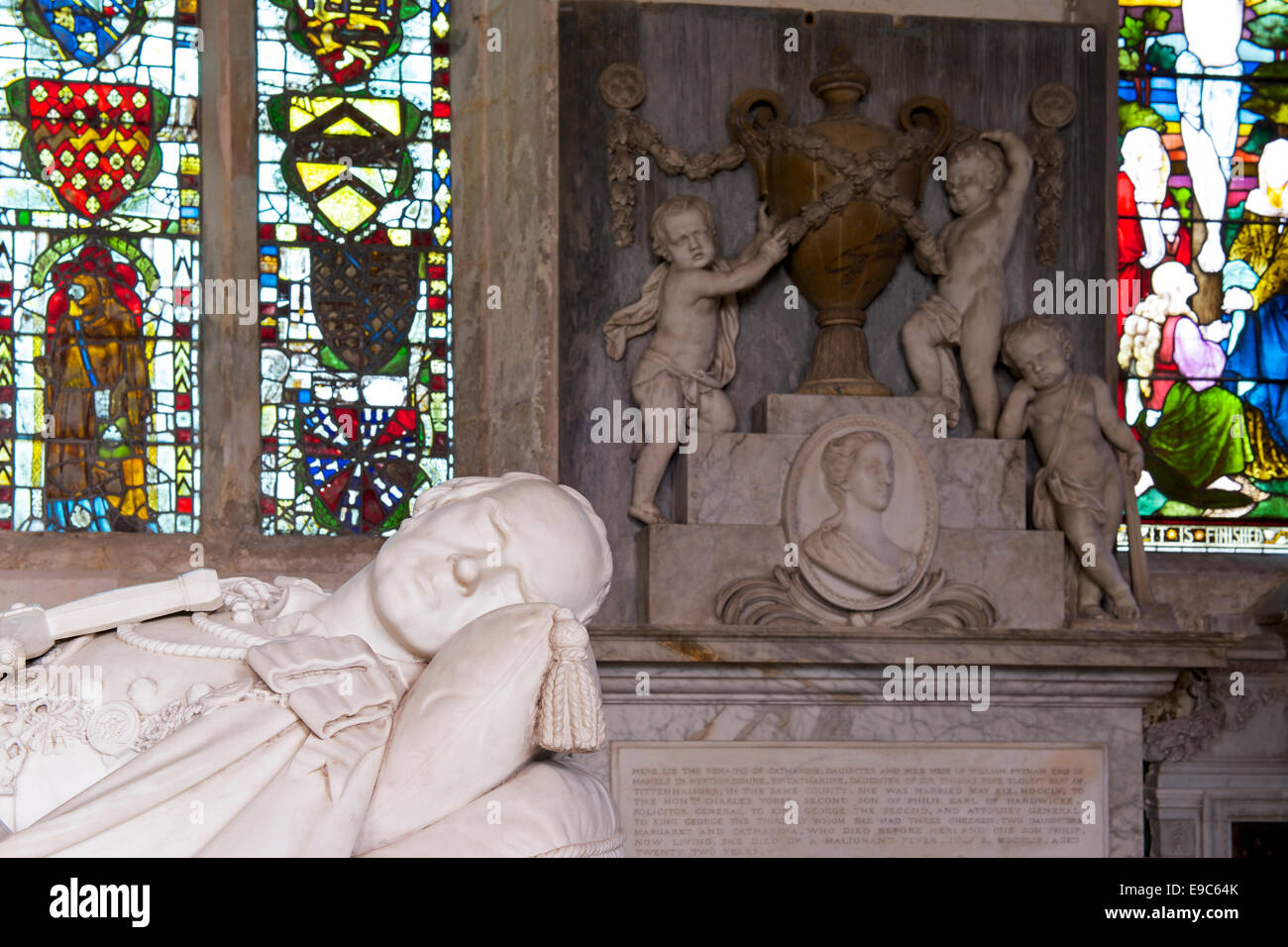 Intérieur de l'église de St Andrew, Wimpole, Cambridgeshire, Angleterre, Royaume-Uni Banque D'Images