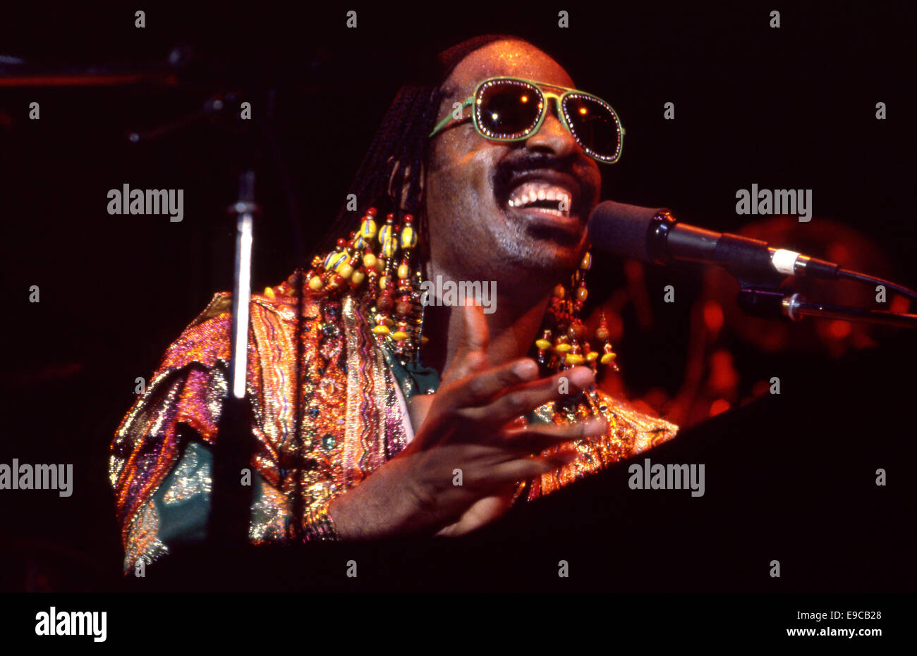 Stevie Wonder en concert vers 1980 Banque D'Images