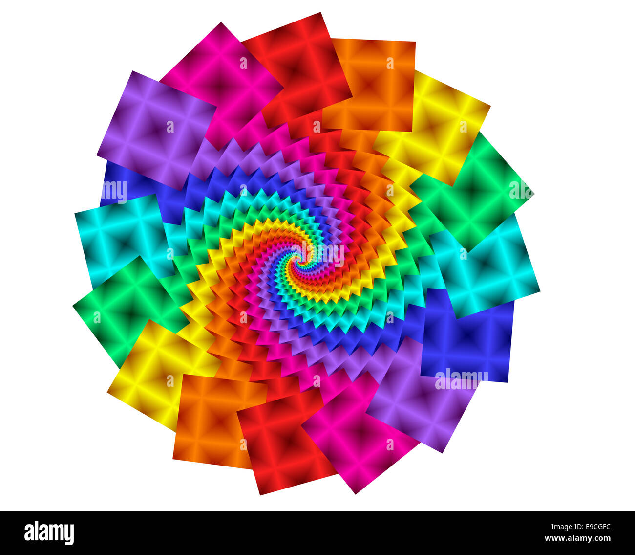 Beau Motif Spirale Arc-en-ciel psychédélique Banque D'Images