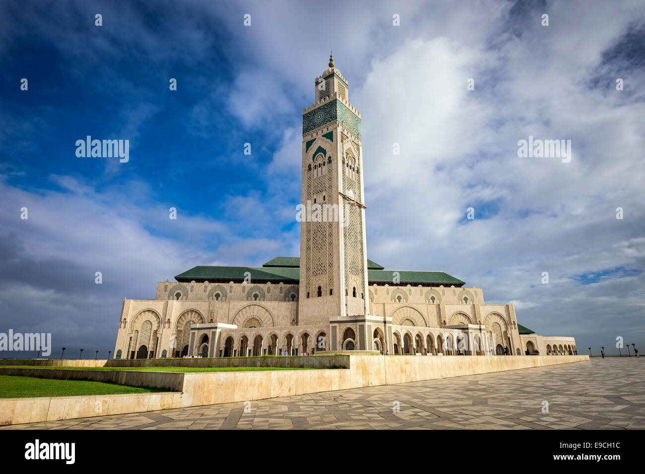 Casablanca, Maroc à la Mosquée Hassan II. Banque D'Images