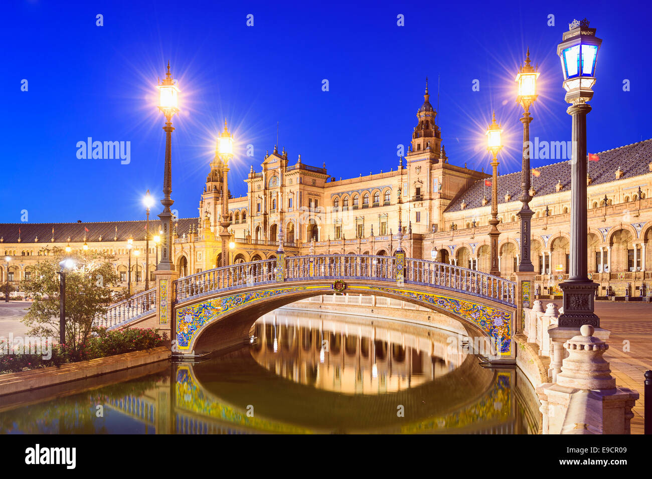 Séville, Espagne à Place d'Espagne (Plaza de España). Banque D'Images