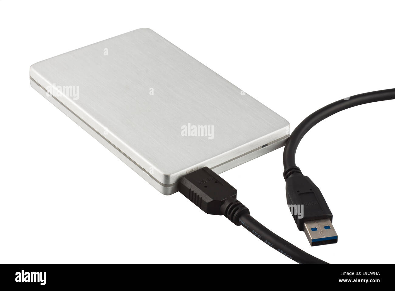 Disque dur externe isolé sur fond blanc Banque D'Images