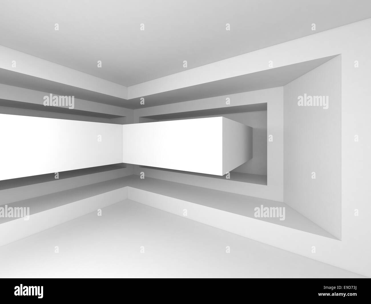 Résumé arrière-plan 3d intérieur blanc avec des ombres douces Banque D'Images