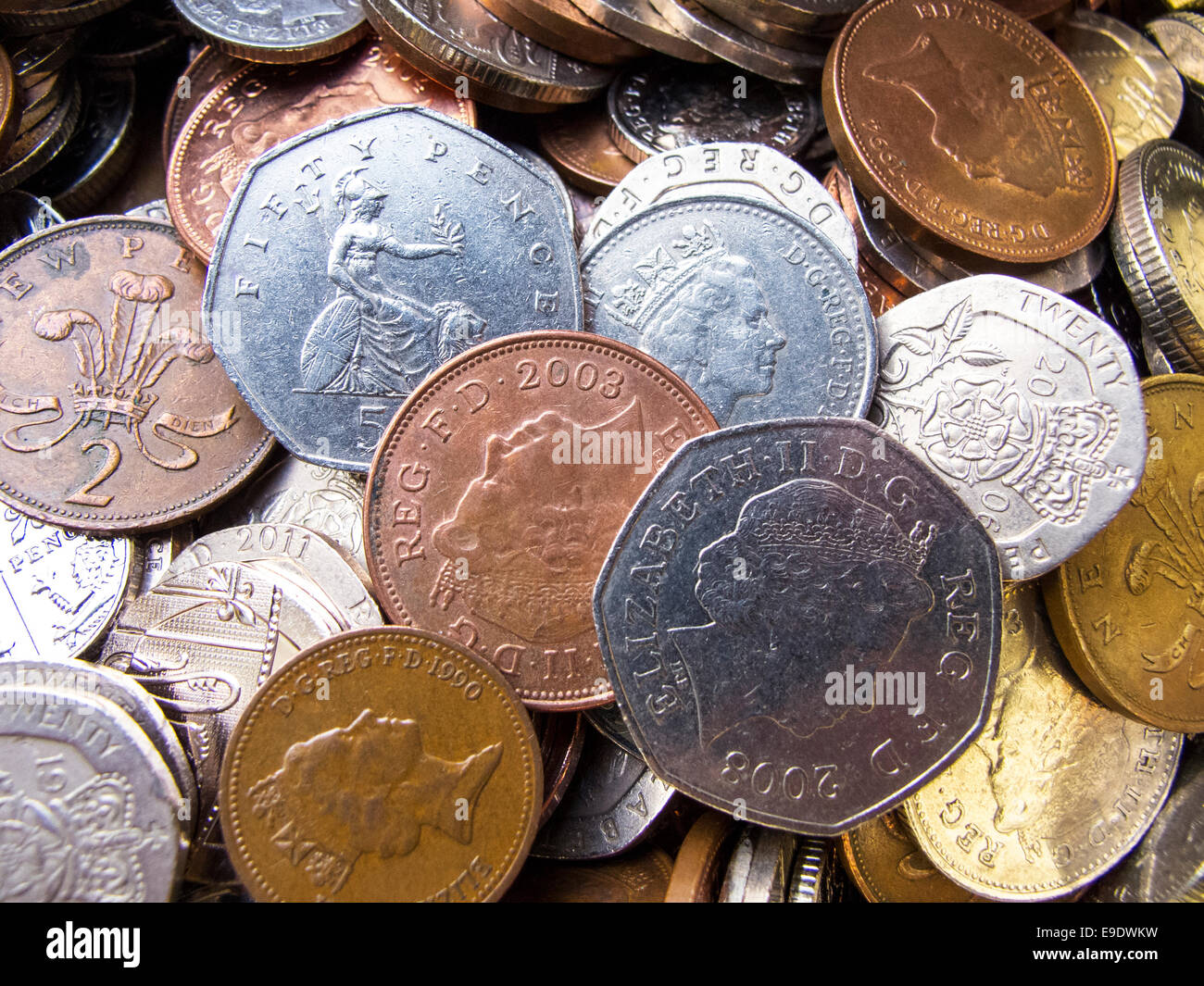 Anglais britannique / assortiment de pièces. Banque D'Images