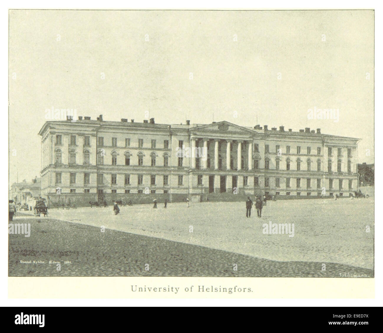 Cette publication de 1894 comprend une illustration détaillée de l'Université d'Helsinki, l'une des plus anciennes et des plus prestigieuses institutions éducatives de Finlande. Banque D'Images