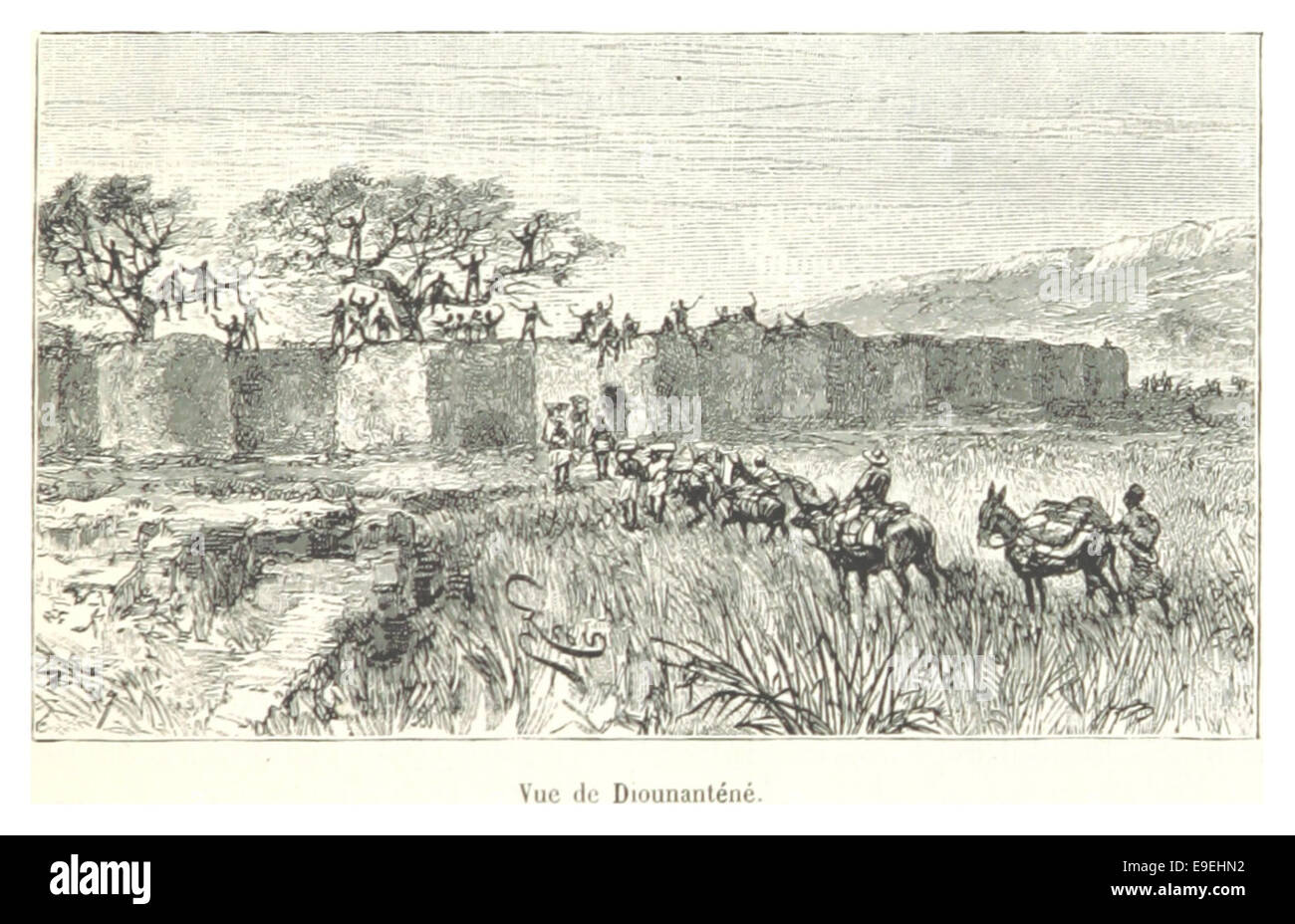 Une illustration de la page 243 intitulée 'vue de Dinant', représentant une vue de la ville de Dinant, en Belgique, connue pour son cadre pittoresque le long de la Meuse. Banque D'Images