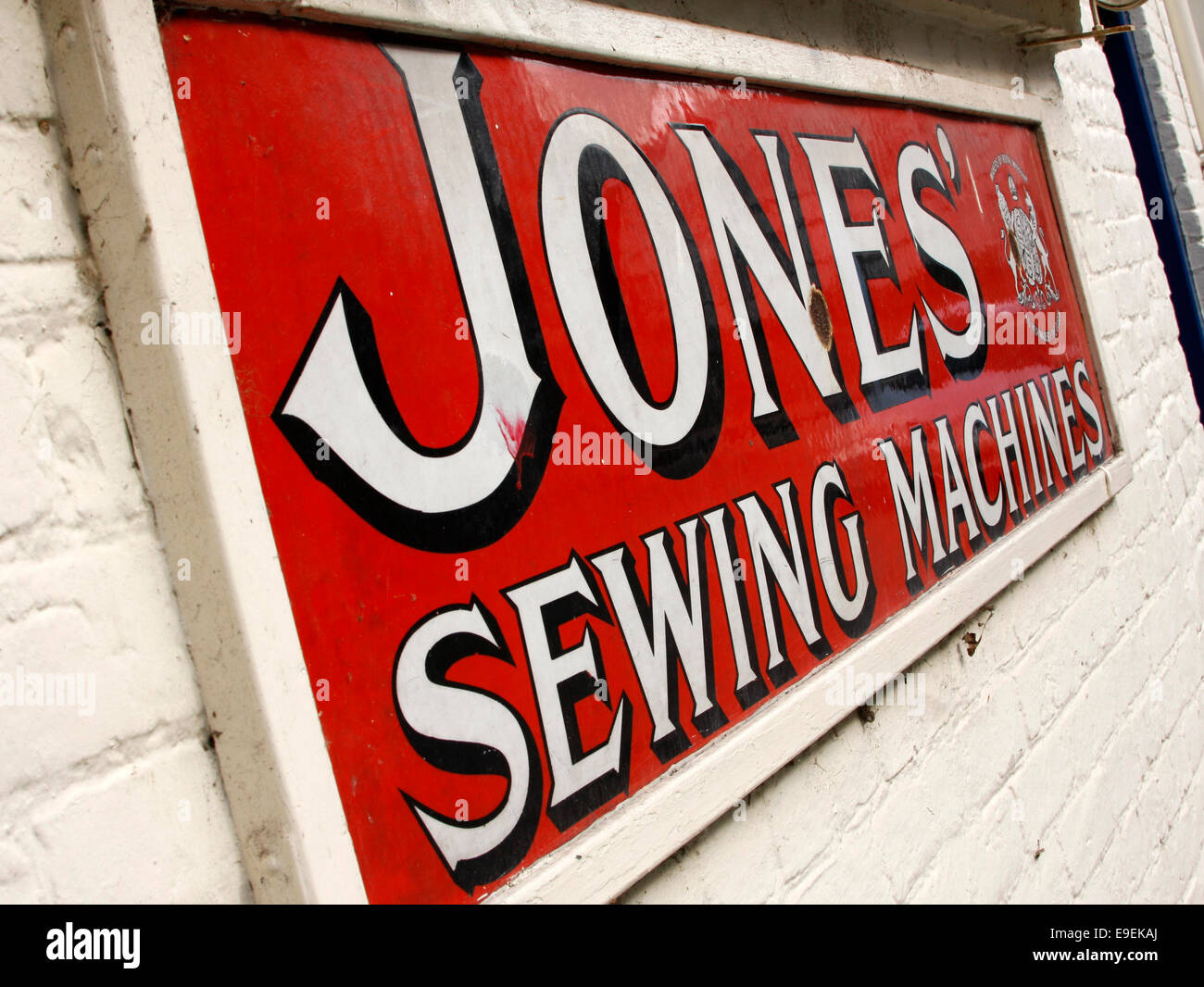 Vintage Jones enseigne publicitaire Machines à coudre Banque D'Images