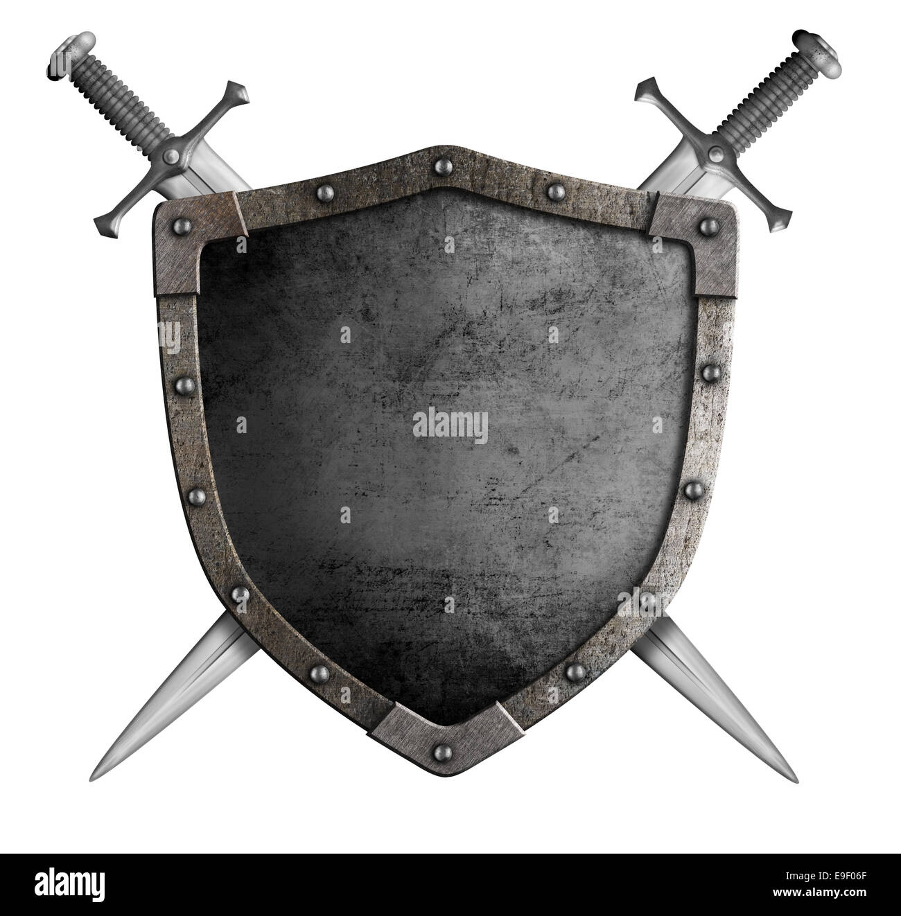 Armoiries de chevalier médiéval isolé le bouclier et l'épée Banque D'Images