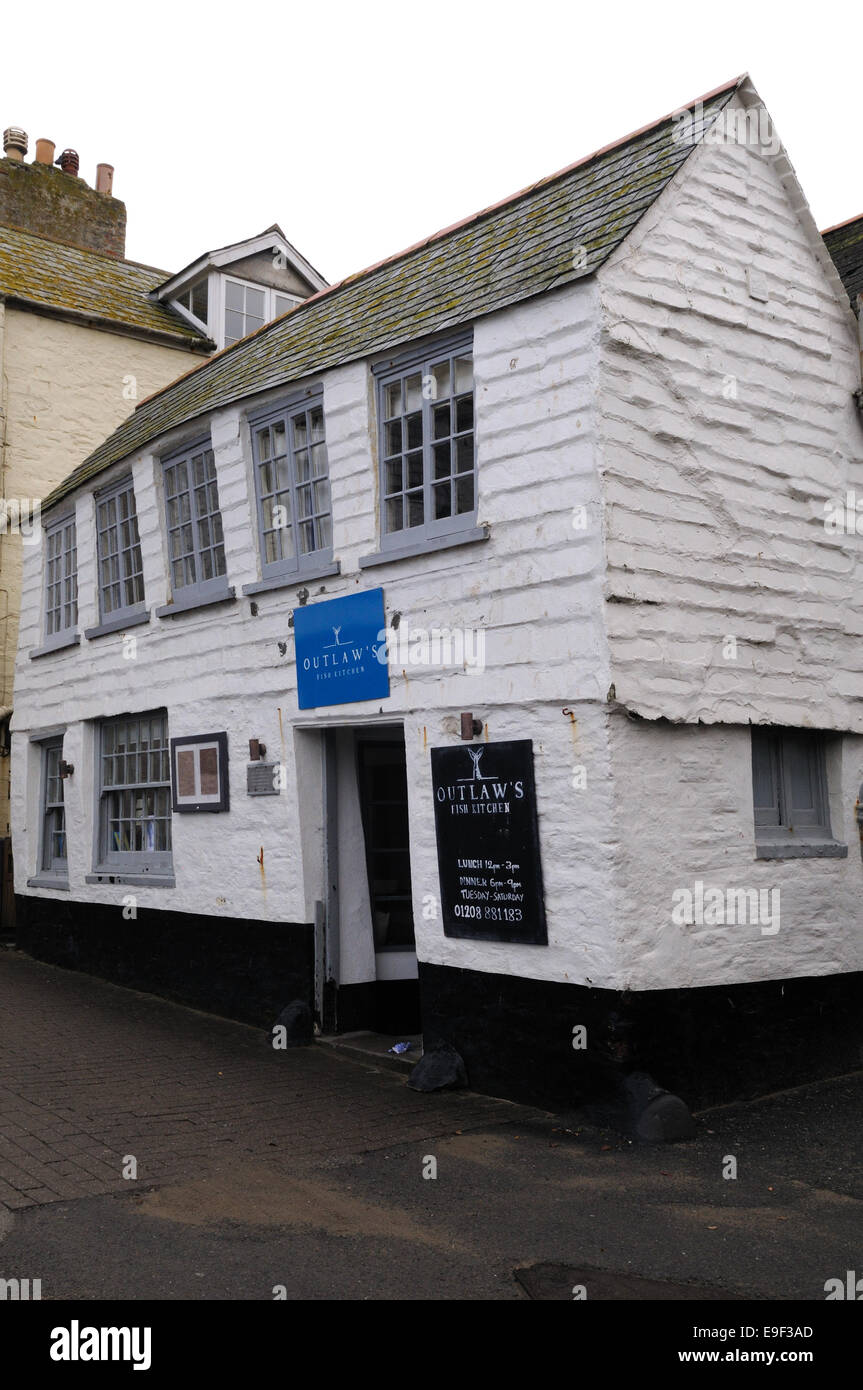 Nathan Outlaw's Restaurant dans le plus ancien bâtiment de port Isaac Cornwall England UK GO Banque D'Images