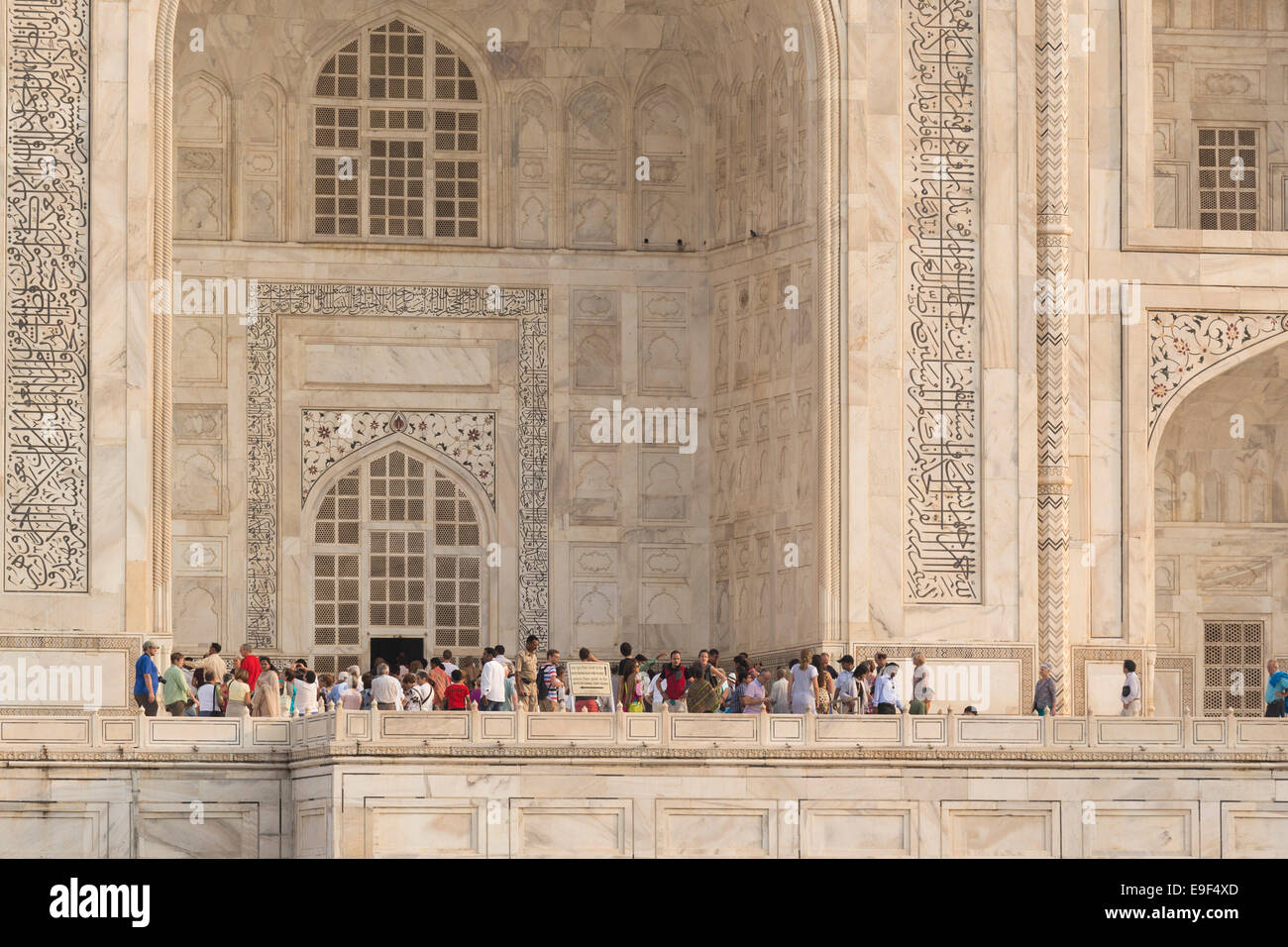 Détail du Taj Mahal, Agra, Uttar Pradesh, Inde Banque D'Images