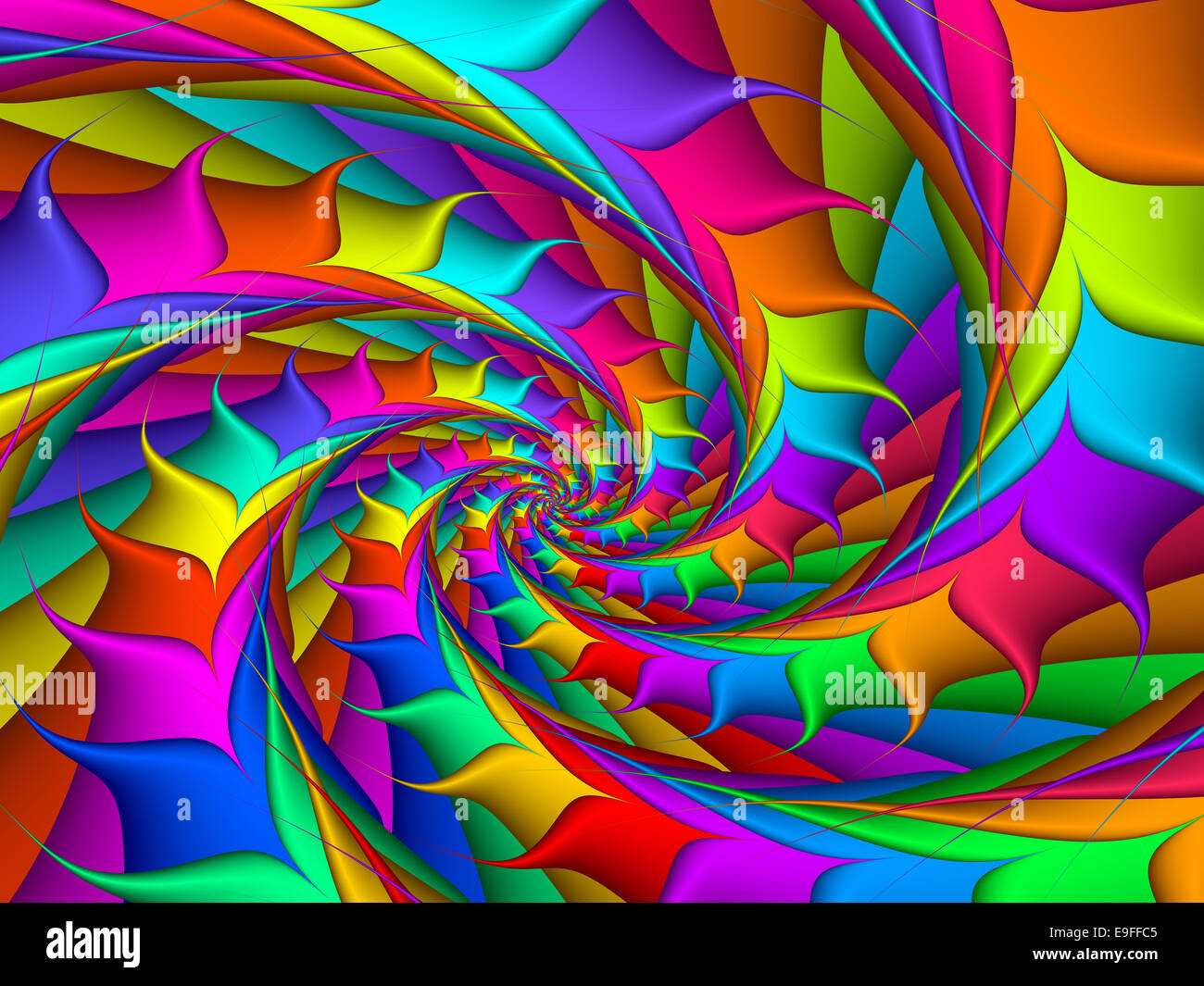 Belle Spirale Arc-en-ciel psychédélique Banque D'Images