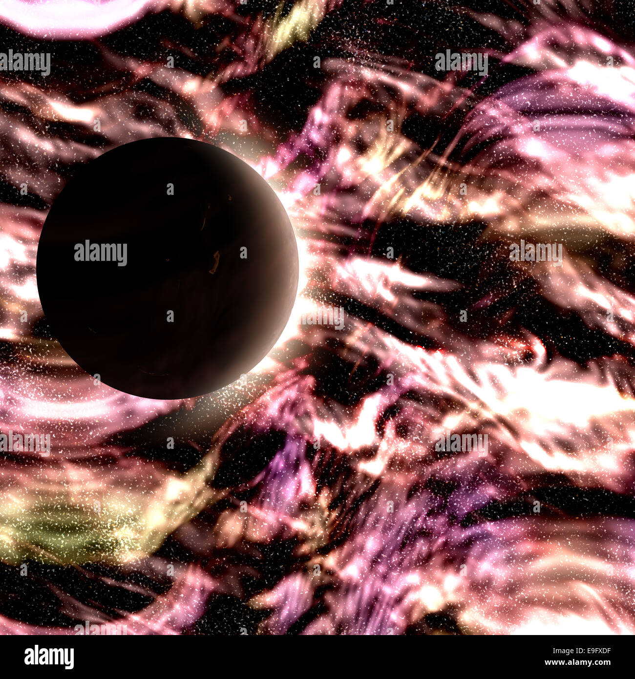 Lone planète morte dans l'espace Banque D'Images