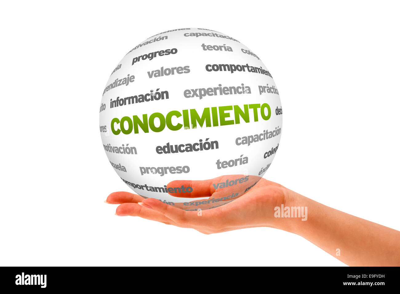 En savoir mot Sphère (en espagnol) Banque D'Images