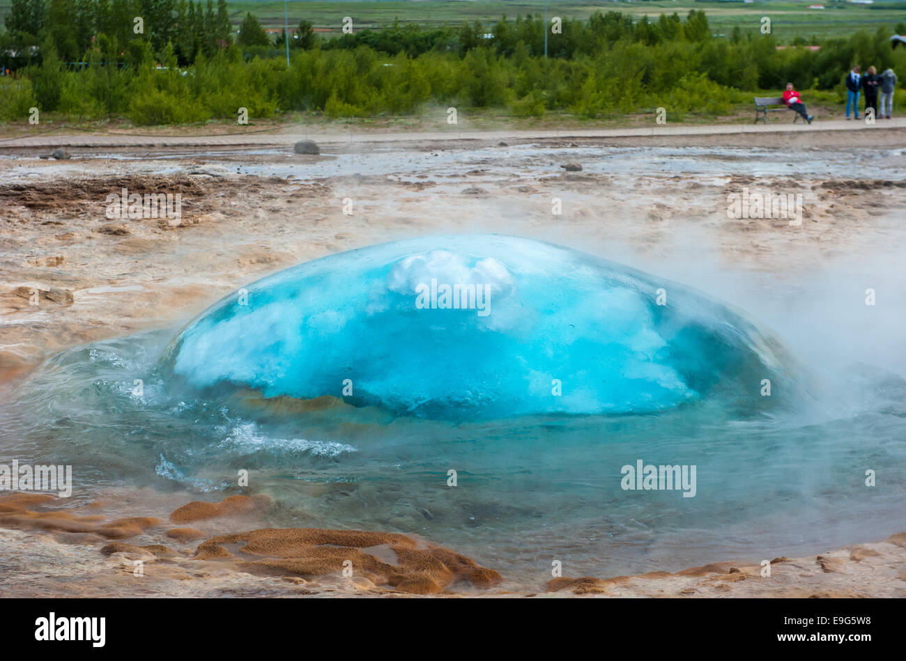 Strokkur geyser, Islande Banque D'Images