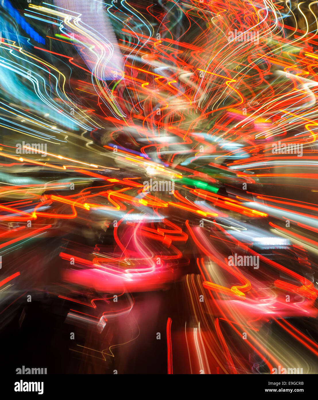 Feux de circulation dans le motion blur Banque D'Images