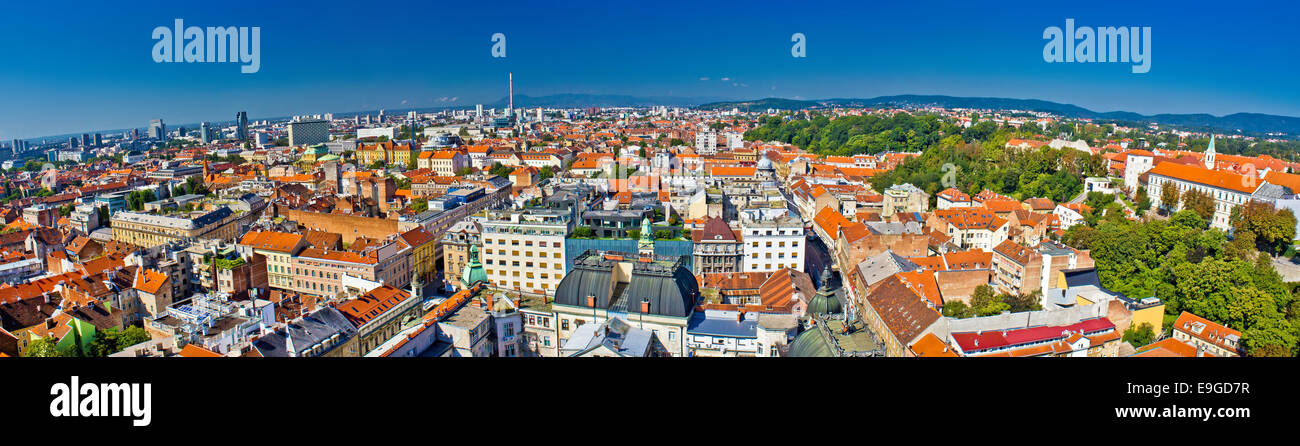 Ville de Zagreb vue panoramique Banque D'Images