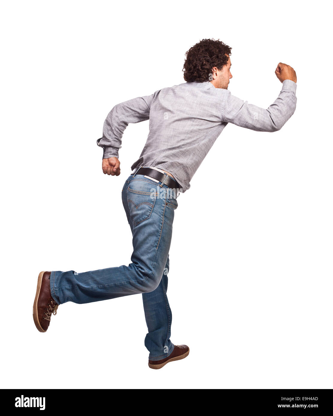 Homme courant isolé sur fond blanc Banque D'Images