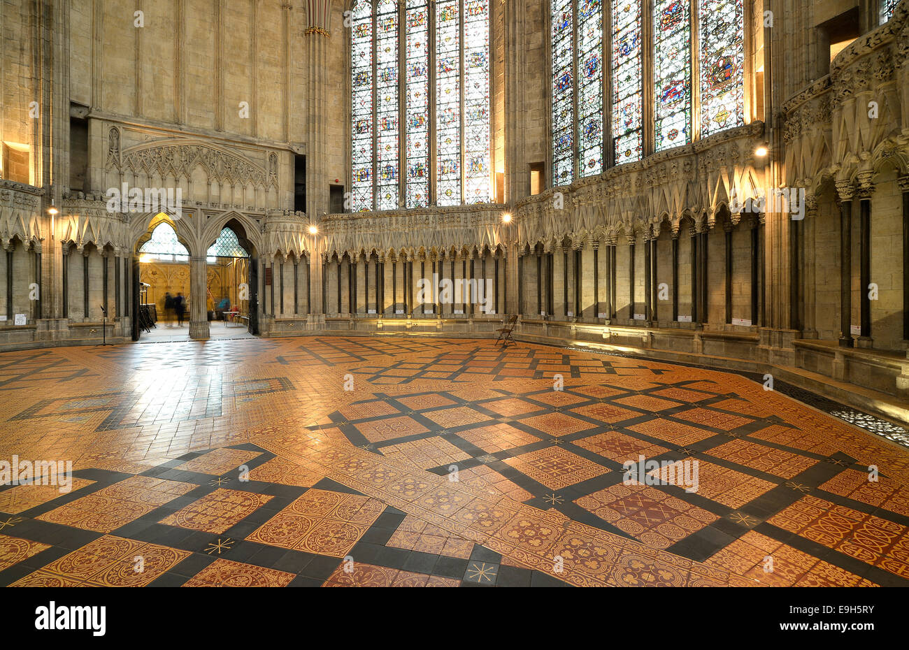 Mosaïque dans la salle capitulaire, York Minster, York, North Yorkshire, Angleterre, Royaume-Uni Banque D'Images