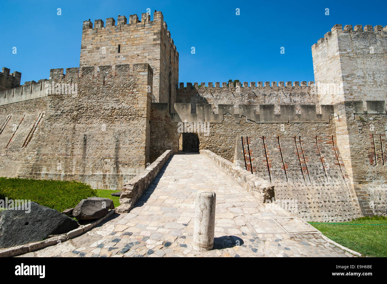 Château de Sao Jorge, Lisbonne, Lisbonne, Portugal District Banque D'Images