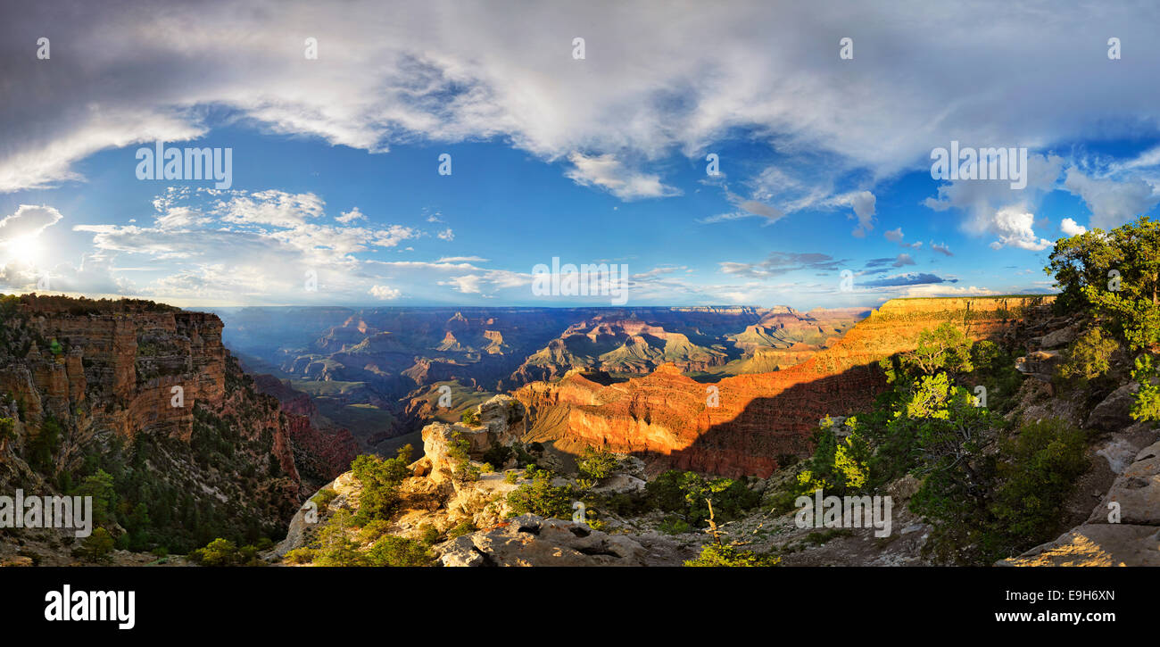 Vue sur le Grand Canyon, point d'observation Mather Point, Grand Canyon, South Rim, à Phoenix, Arizona, USA Banque D'Images