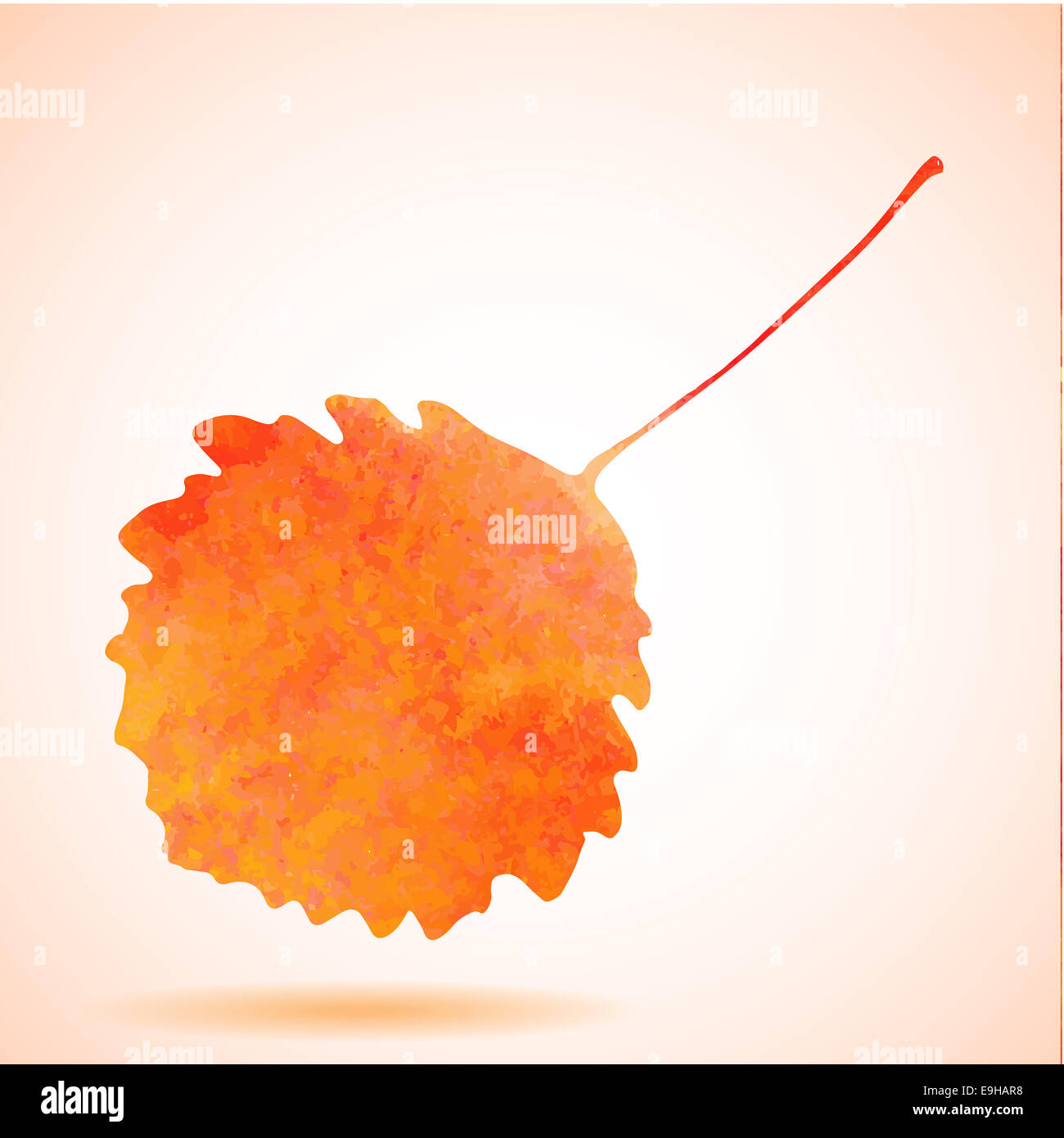 Aquarelle Orange feuille d'aspen Banque D'Images
