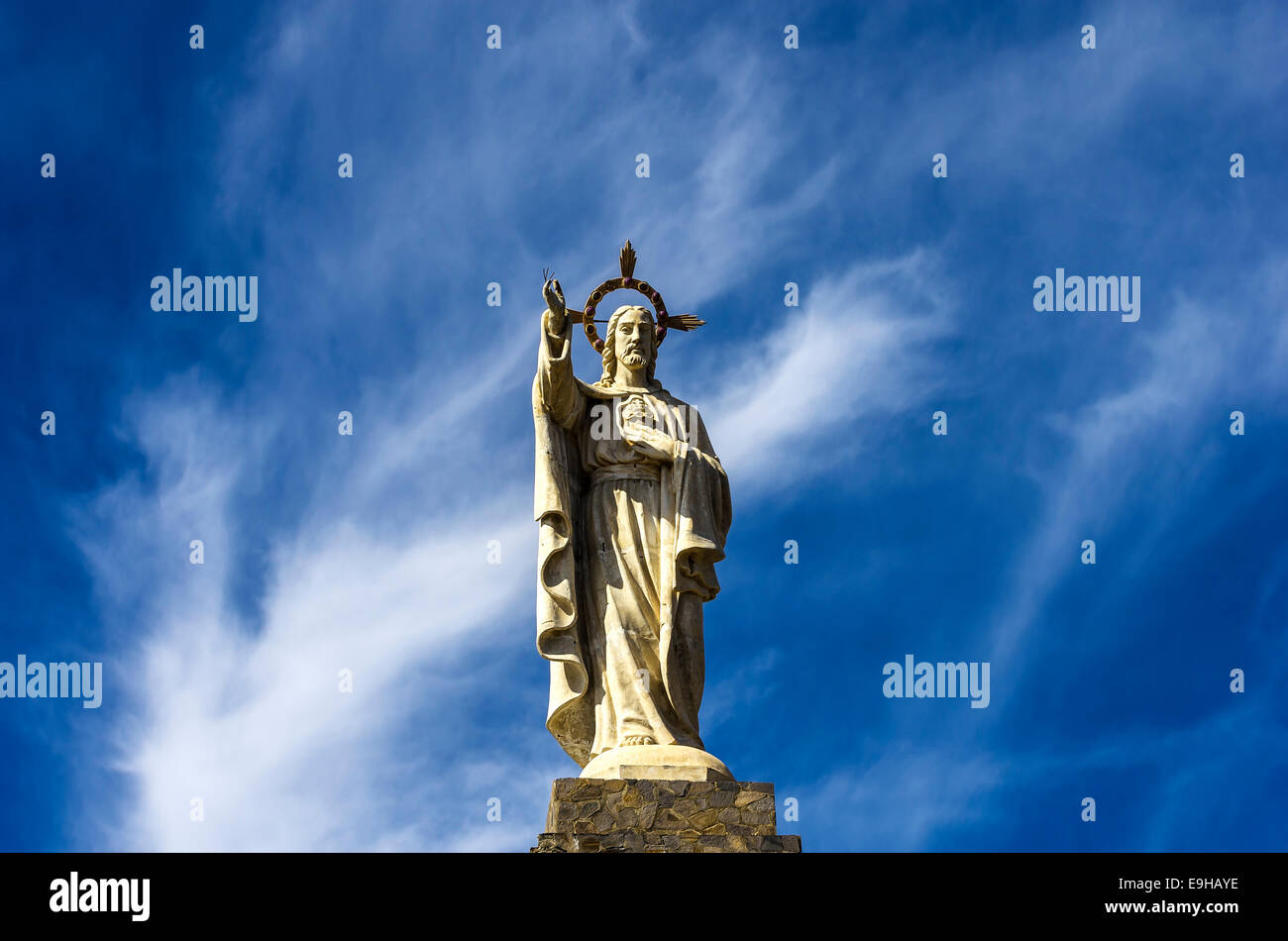 La sculpture Corazón de Jesús sur la montagne Montana del Cristo, San Sebastián de la Gomera, Tenerife, Îles Canaries Banque D'Images