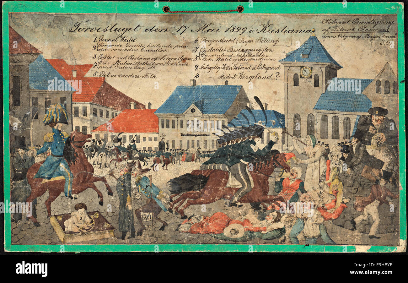 Torvslaget den 17 Mai 1829 je Kristiania Banque D'Images