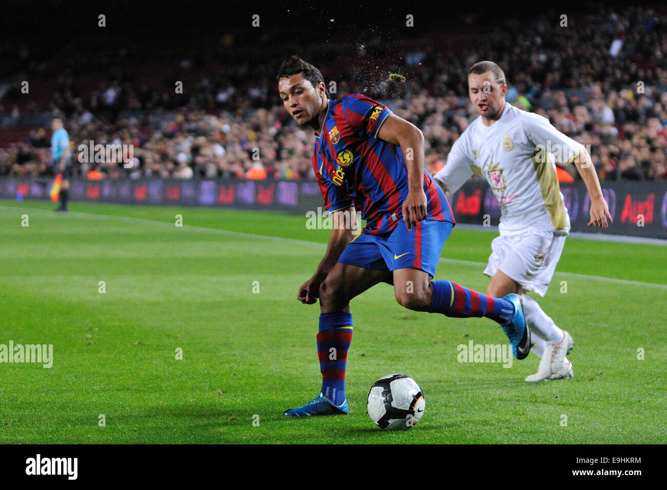 Barcelone - NOV 10 : Jeffren Suarez, F.C Barcelone dvd, joue contre la Leonesa au Camp Nou. Banque D'Images