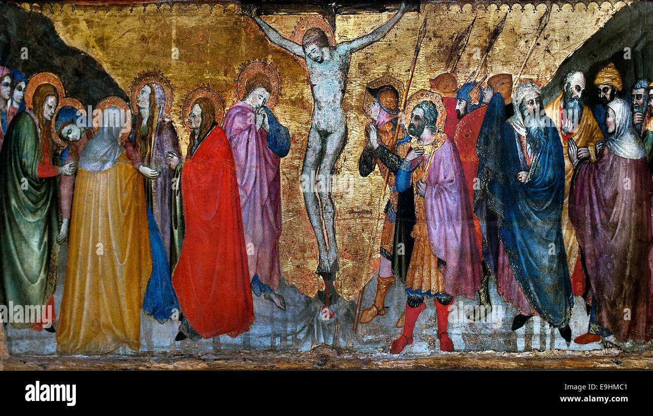 La crucifixion par Gregorio di Cecco - peintre italien de l'école