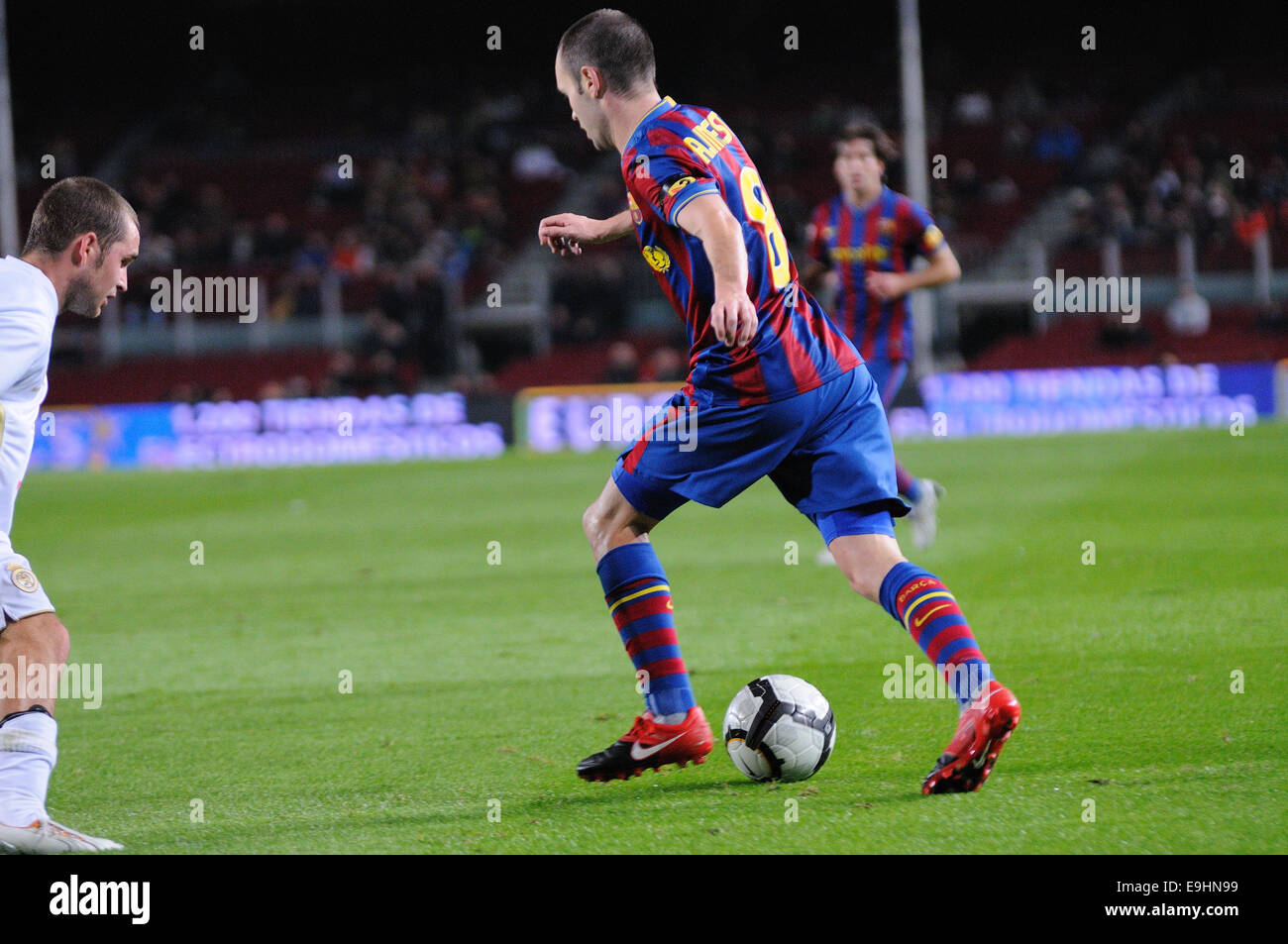 Barcelone - NOV 10 : Andres Iniesta, F.C Barcelone dvd, joue contre la Leonesa au Camp Nou. Banque D'Images