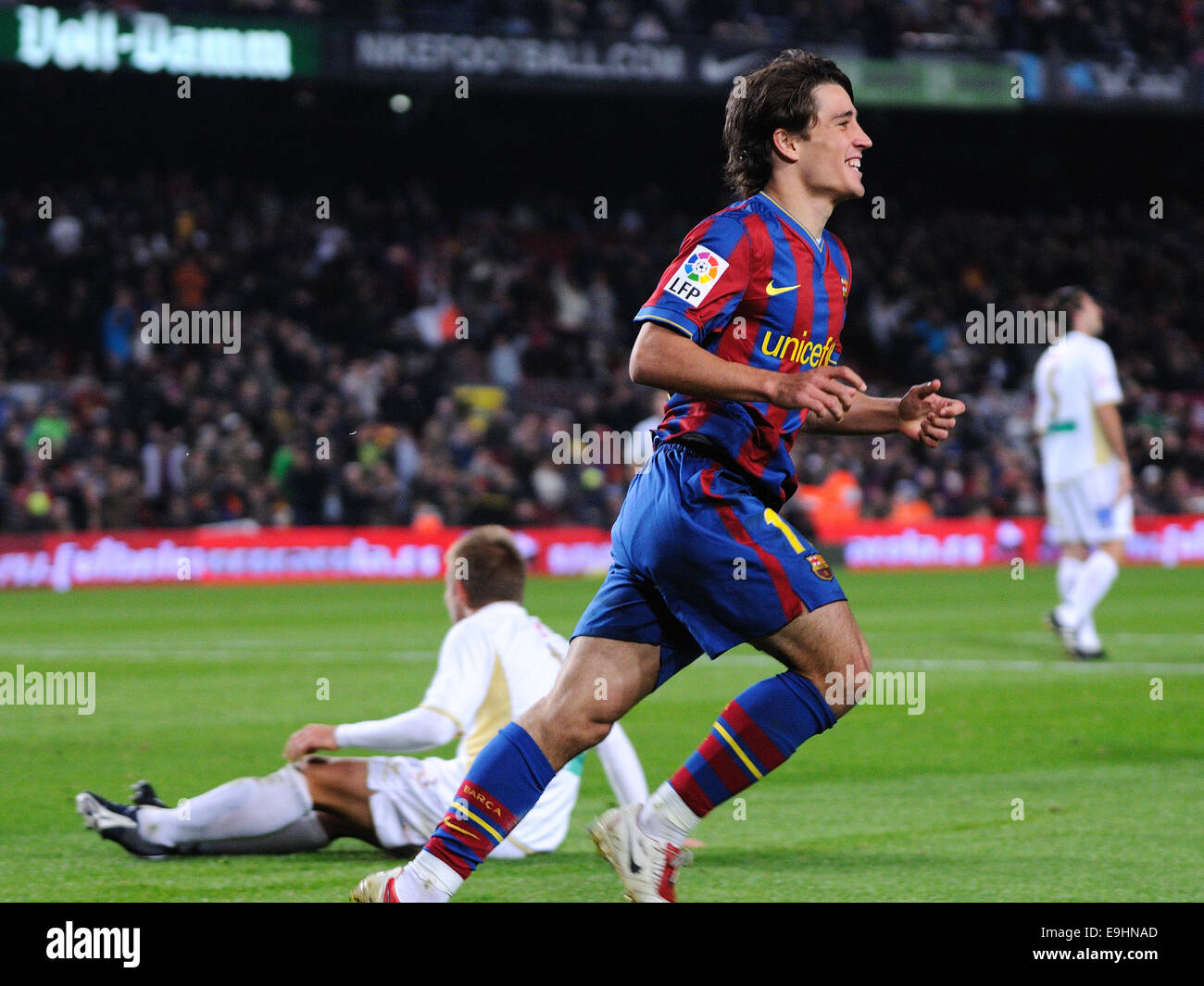 Barcelone - NOV 10 : Bojan Bekim Syla, F.C Barcelone dvd, célèbre son but contre la Leonesa au Camp Nou. Banque D'Images