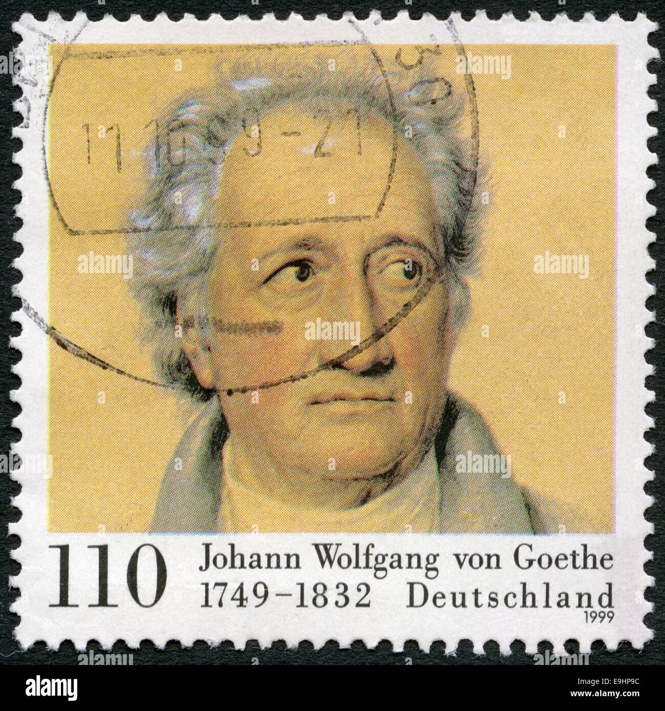Allemagne- 1999 : montre Johann Wolfgang von Goethe (1749-1832), poète Banque D'Images