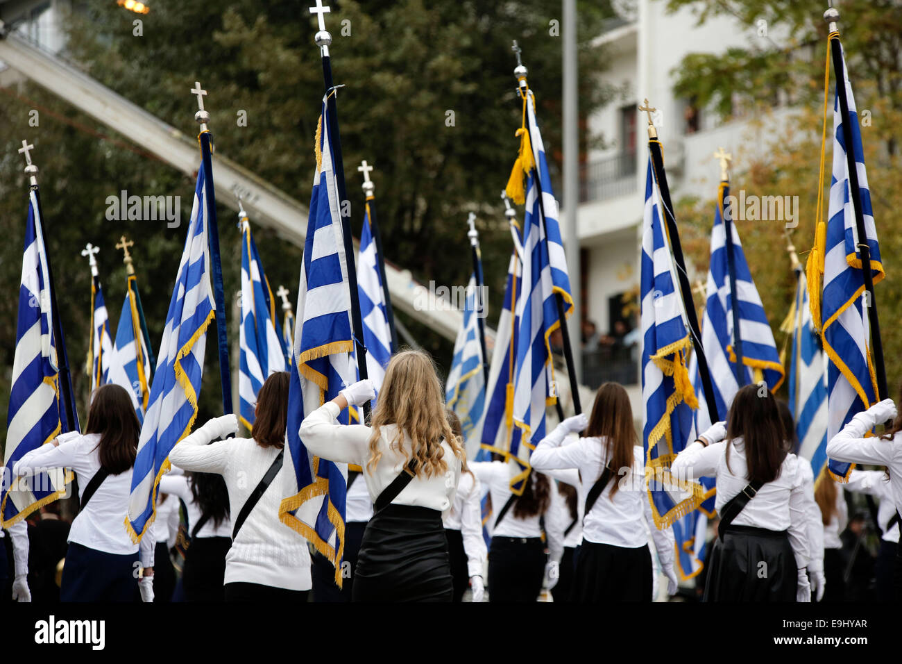 Thessalonique, Grèce. 28 octobre, 2014. Le défilé militaire commémorant l'entrée de la Grèce dans la seconde guerre mondiale a eu lieu à Thessalonique, en Grèce le 28 octobre 2014 Credit : Konstantinos Tsakalidis/Alamy Live News Banque D'Images