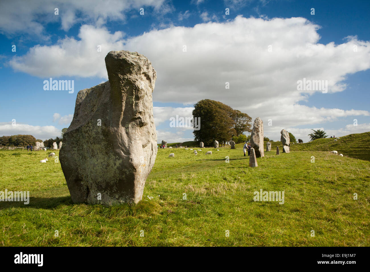 Royaume-uni, Angleterre, dans le Wiltshire, Avebury Stone Circle, monolithes henge principal Banque D'Images
