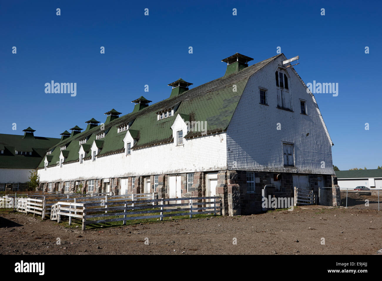 Grange de ferme traditionnel conçu par Brown et Vallance à l'université de la Saskatchewan, Canada Banque D'Images