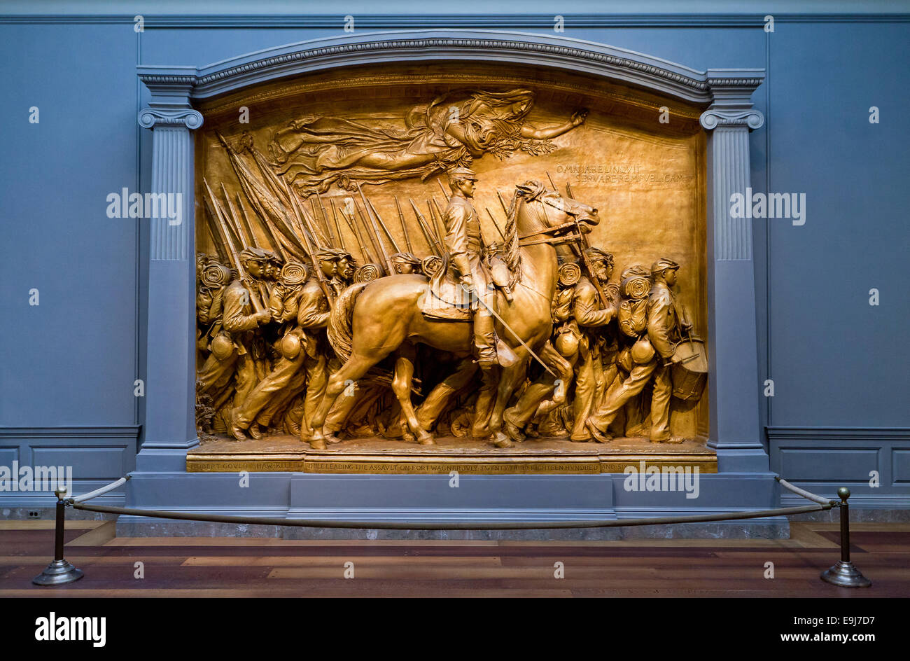 Shaw Memorial par Augustus Saint-Gaudens, 1900 - USA Banque D'Images