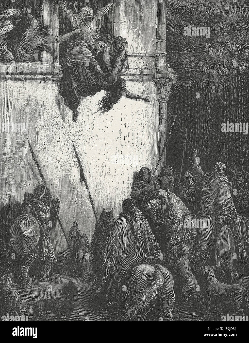 La mort de Jézabel, Ancien Testament Banque D'Images