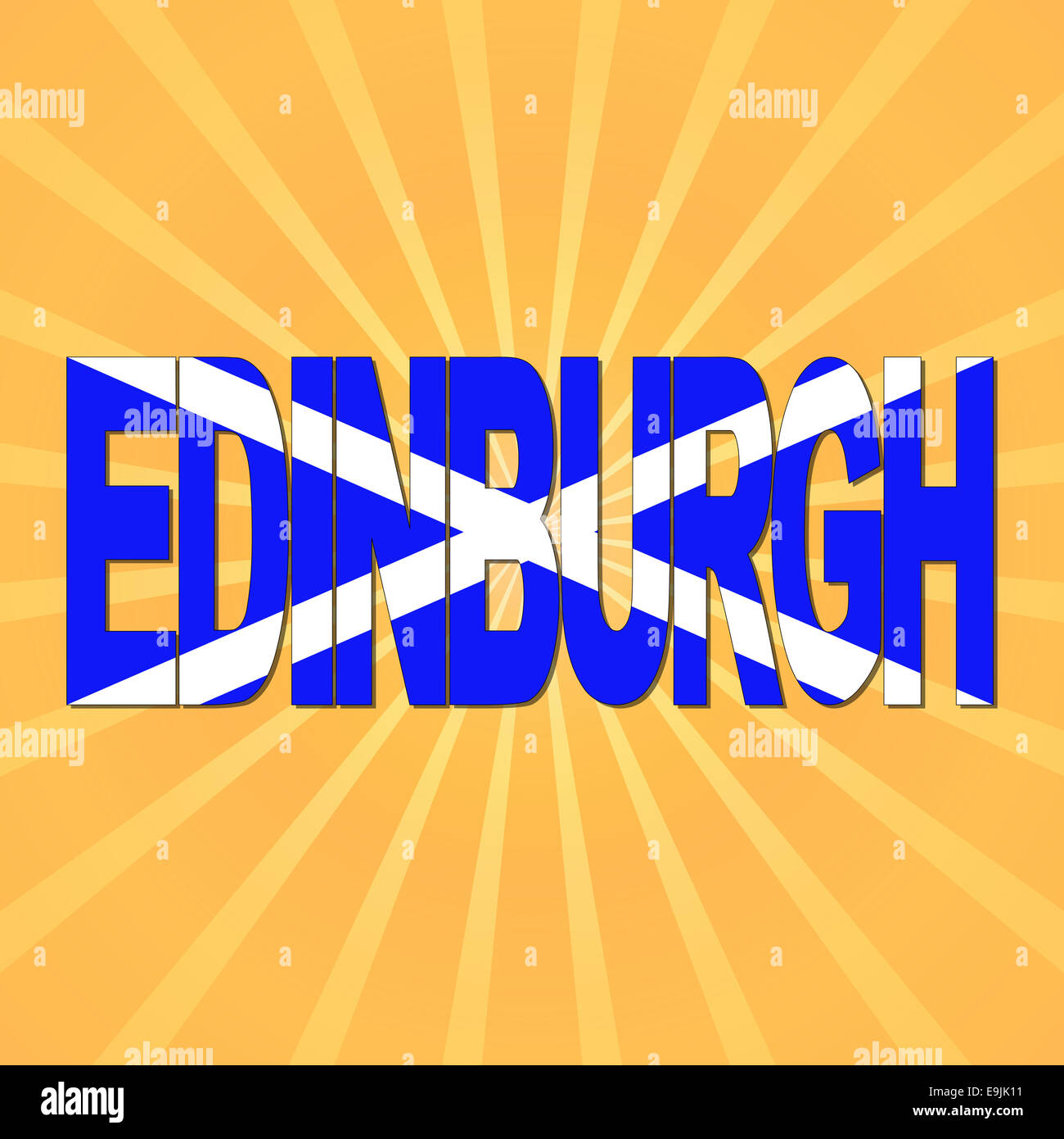 Drapeau d'Edimbourg avec la solarisation texte illustration Banque D'Images